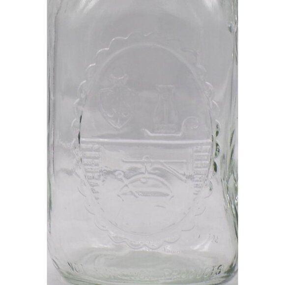 Mason Jar Drinking Mug 32oz Clear Glass Handle VTG COUNTRY HEARTH Large Stein - Picture 7 of 7
